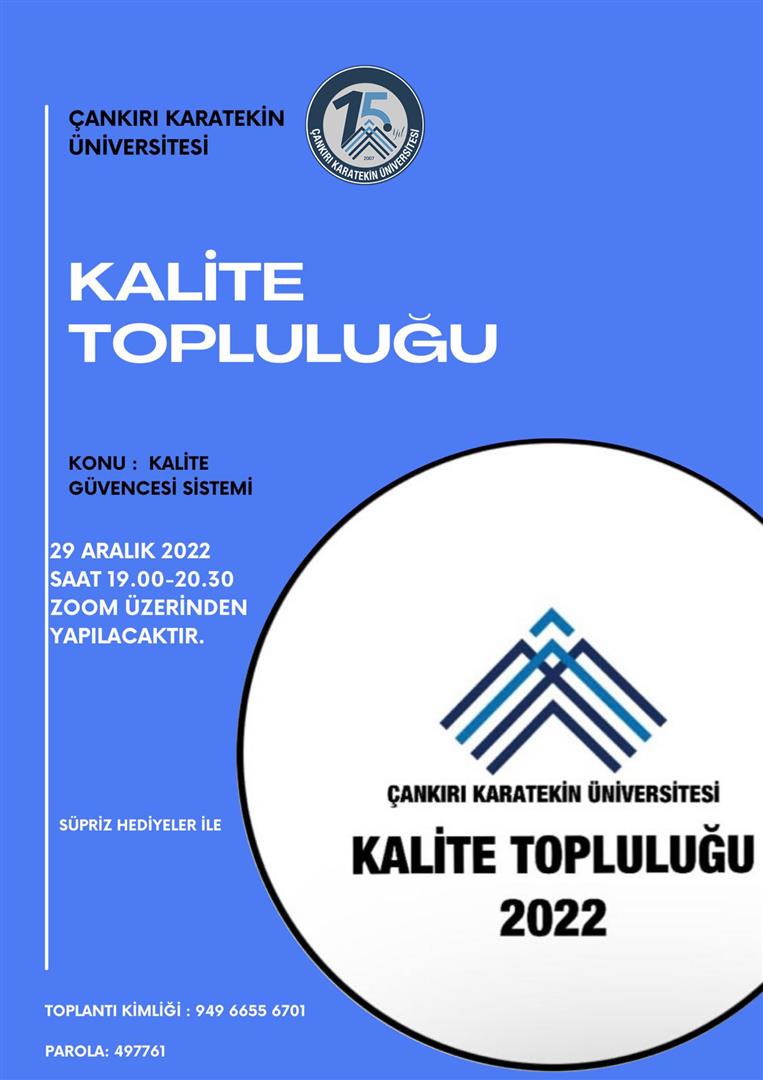 KALİTE GÜVENCESİ SİSTEMİ - ONLİNE EĞİTİM